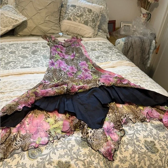 Robbie Bee Vibrant Floral and Leopard Print Dress - Picture 7 of 12